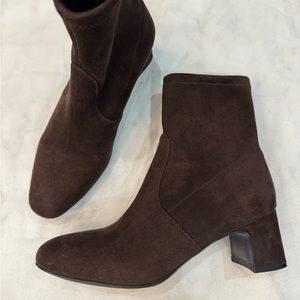 Sofia Block Heel Suede Sock Boots ankle boots